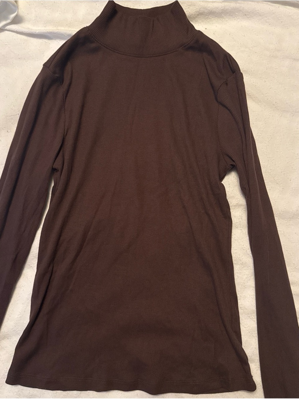 SO Brown Ribbed Turtleneck Sweater